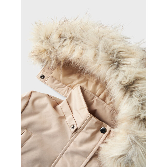 Name it winter winterjas meisjes - beige - NkfMilla - parka