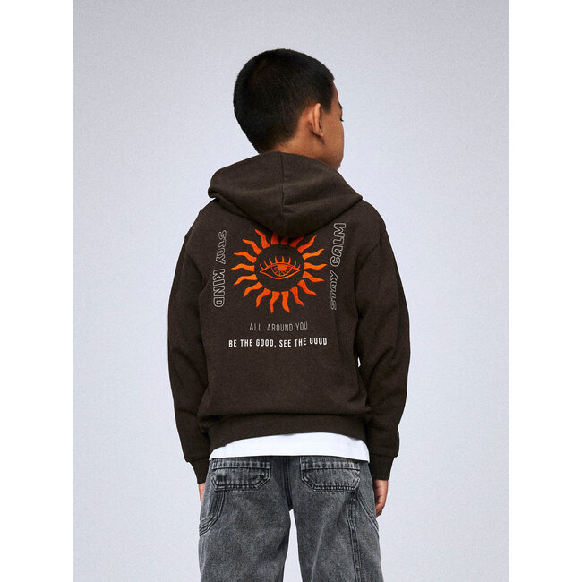 Name it winter hoodie jongens - bruin - NkmLanton