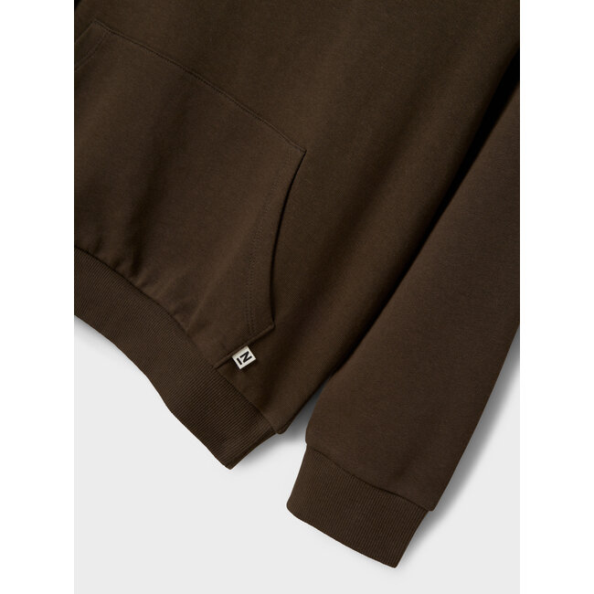 Name it winter hoodie jongens - bruin - NkmLanton