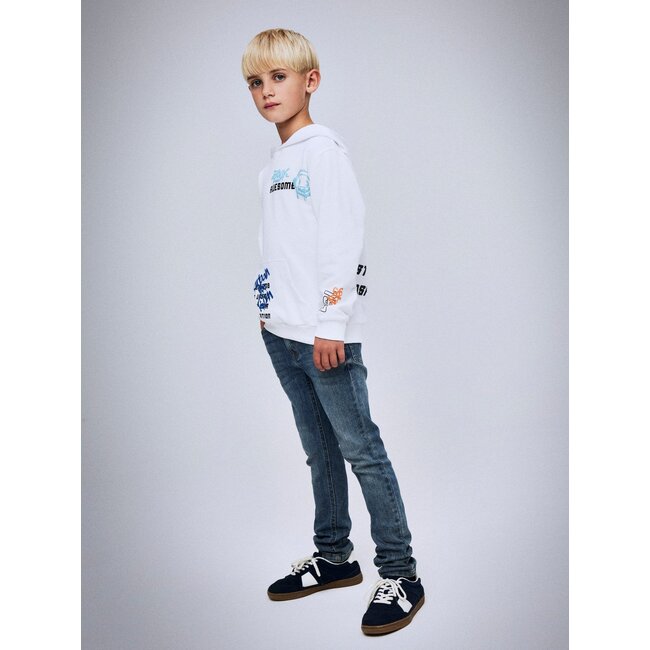 Name it winter hoodie jongens - wit - NkmLucian