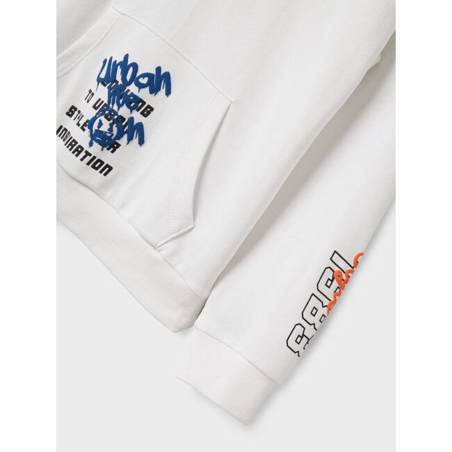 Name it winter hoodie jongens - wit - NkmLucian