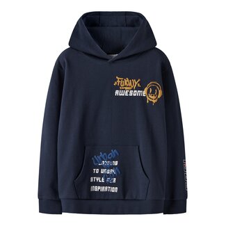 Name it winter hoodie jongens - navy blauw - NkmLucian