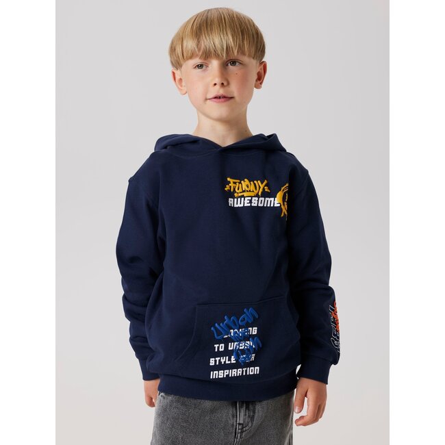 Name it winter hoodie jongens - navy blauw - NkmLucian