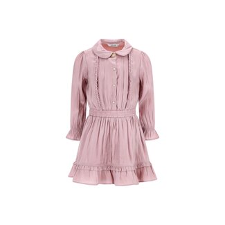 Le Chic winter jurk meisjes - roze - Swanta - silky, ruffle