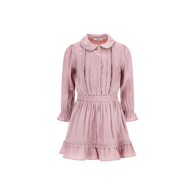 Le Chic winter jurk meisjes - roze - Swanta - silky, ruffle
