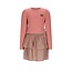 NoNo winter combi jurk meisjes - roze - Moran - jersey top + metallic rok + sjaalriem
