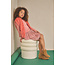 NoNo winter combi jurk meisjes - roze - Moran - jersey top + metallic rok + sjaalriem