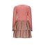 NoNo winter combi jurk meisjes - roze - Moran - jersey top + metallic rok + sjaalriem