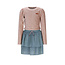 NoNo winter combi jurk meisjes - groen - Moran - AOP rib jersey top + plisse rok