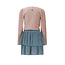 NoNo winter combi jurk meisjes - groen - Moran - AOP rib jersey top + plisse rok