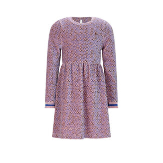 NoNo winter velvet jersey jurk meisjes - blauw - Maxim - AOP rib