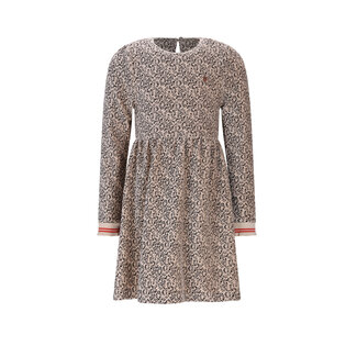 NoNo winter velvet jersey jurk meisjes - wit - Maxim - rib, AOP