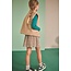 NoNo winter combo jurk meisjes - zand - Morly - rib jersey top + plisse, AOP rok