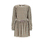 NoNo winter plisse jersey jurk meisjes - zand - Miron - AOP