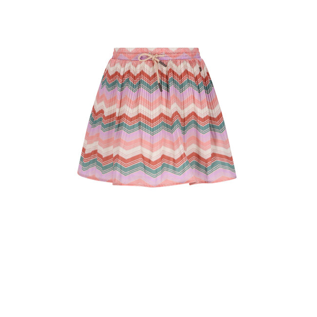NoNo winter plisse rok meisjes - zand - Nulan - zigzag AOP