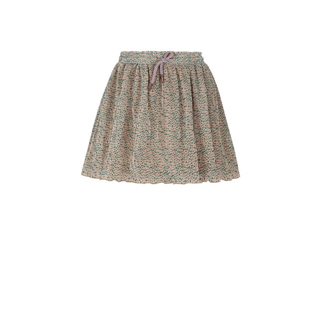 NoNo winter plisse jersey rok meisjes - zand - Nele - AOP