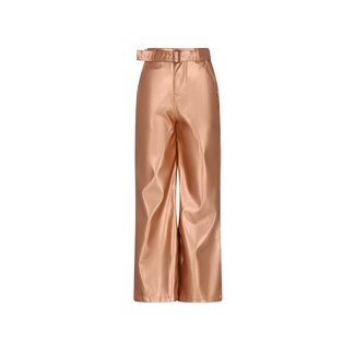 NoNo winter nep leren wide leg broek meisjes - taupe - Simona