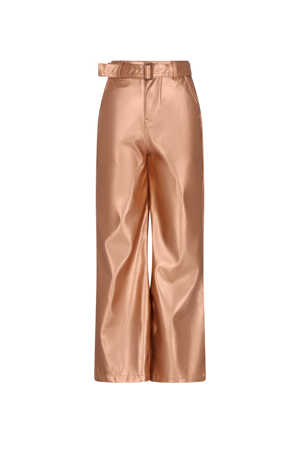 NoNo winter nep leren wide leg broek meisjes - taupe - Simona