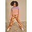 NoNo winter nep leren wide leg broek meisjes - taupe - Simona
