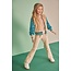 NoNo winter jersey t-shirt meisjes - groen - Koss - AOP, rib
