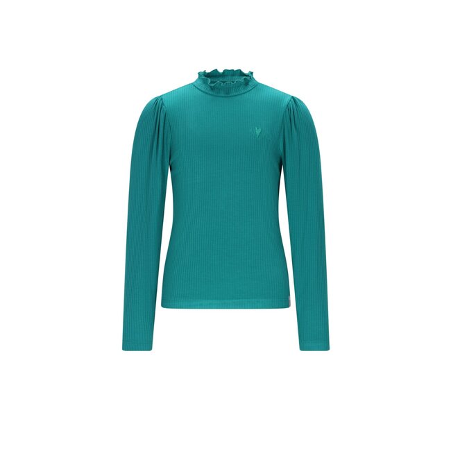 NoNo winter jersey t-shirt meisjes - groen - Koss - rib, ecovero