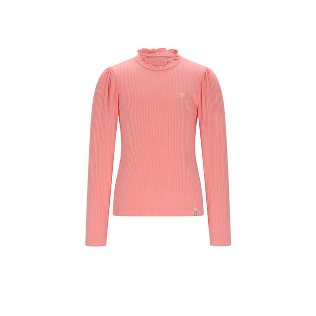 NoNo winter jersey t-shirt meisjes - roze - Koss - rib, ecovero