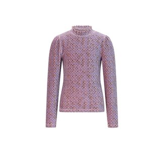 NoNo winter jersey t-shirt meisjes - blauw - Koss - AOP, rib