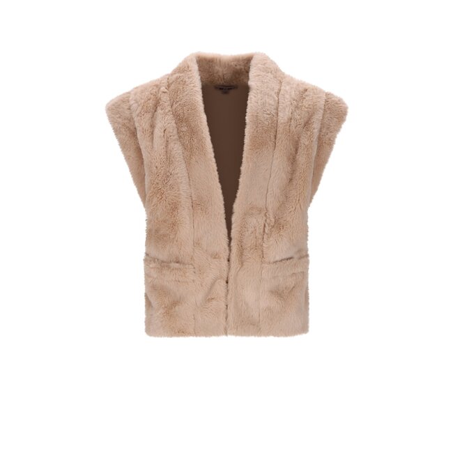 NoNo winter gilet meisjes - zand - Kila - fur
