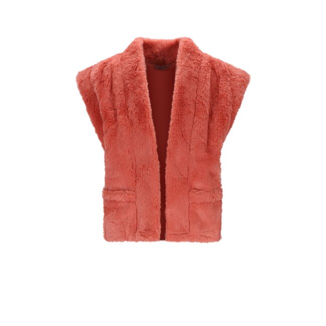 NoNo winter gilet meisjes - roze - Kila - bont