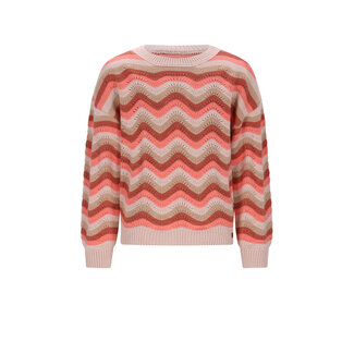 NoNo winter sweater meisjes - roze - Kessy - waivy patroon