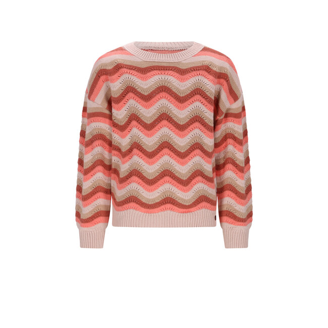 NoNo winter sweater meisjes - roze - Kessy - waivy patroon