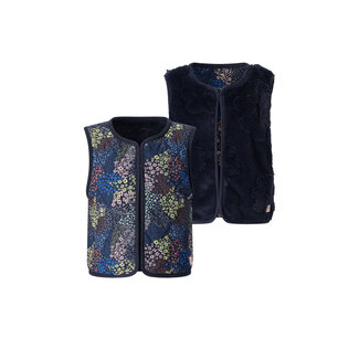 NoNo winter gilet meisjes - navy blauw - Katya - omkeerbaar