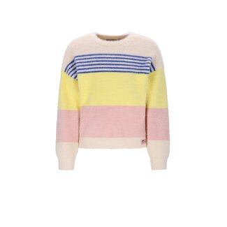 NoNo winter sweater meisjes - wit - Kendra - fluffy, gestreept
