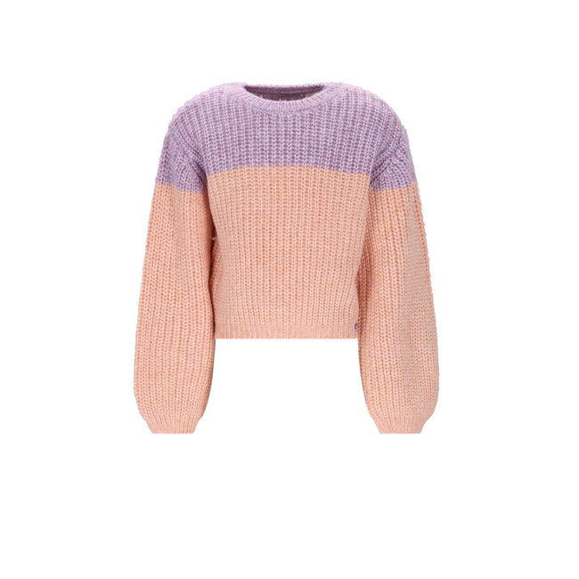 NoNo winter sweater meisjes - oranje - Kem - gebreid, colorblock