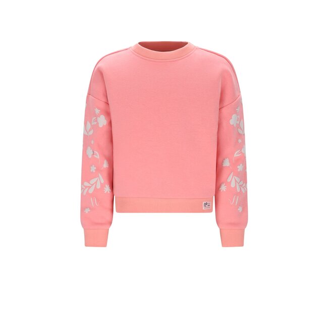 NoNo winter sweater meisjes - roze - Konono - furry, mouwprint