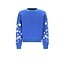 NoNo winter sweater meisjes - blauw - Konono - furry, mouwprint