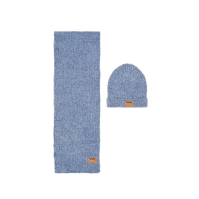NoNo winter sjaal + muts set meisjes - bruin - Rana - chanille, gebreid, animal