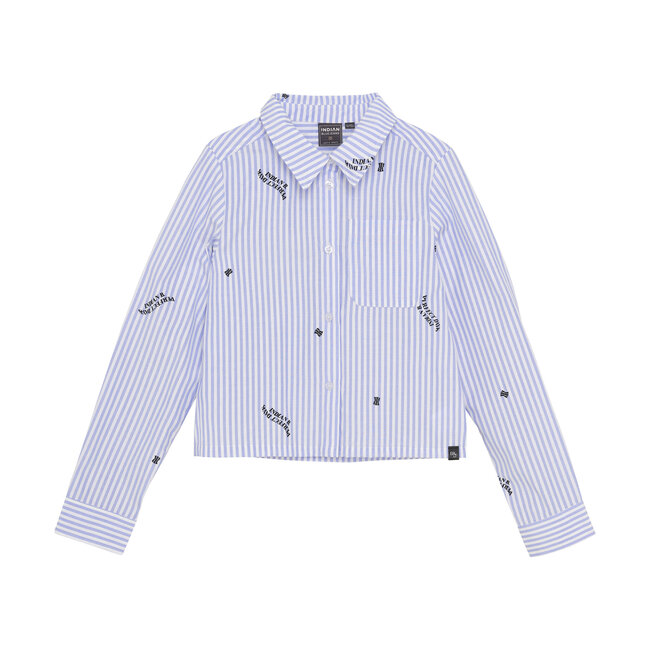 Indian Blue Jeans Winter t-shirt meisjes - blauw - cropped/strepen