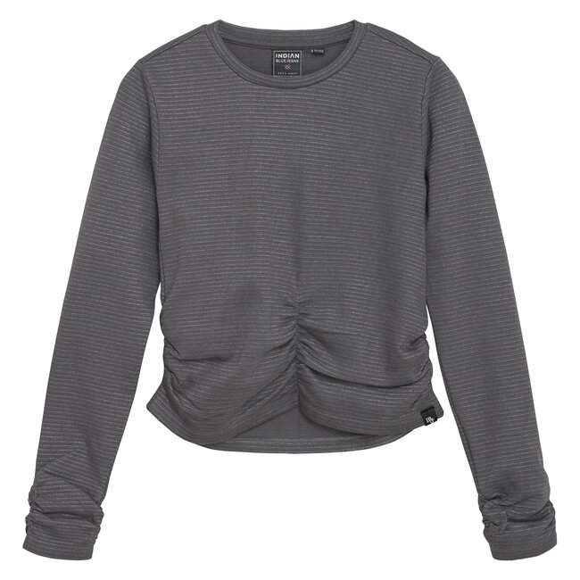 Indian Blue Jeans Winter t-shirt meisjes - grijs - longsleeve/strepen/Lurex