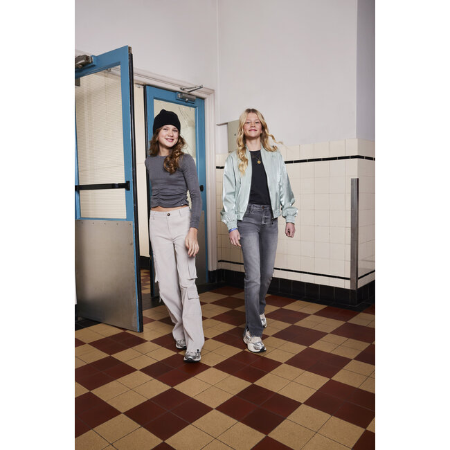 Indian Blue Jeans Winter t-shirt meisjes - grijs - longsleeve/strepen/Lurex