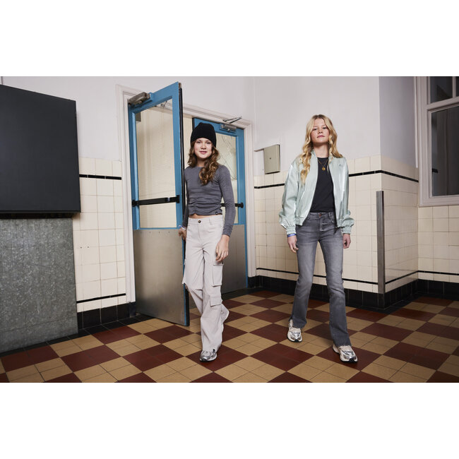 Indian Blue Jeans Winter t-shirt meisjes - grijs - longsleeve/strepen/Lurex