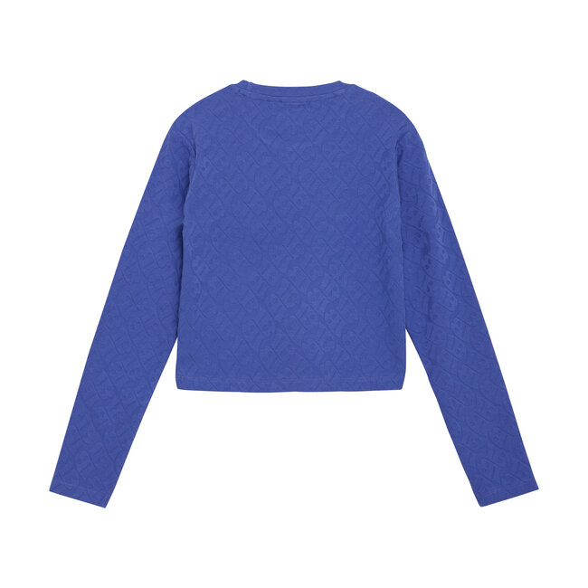 Indian Blue Jeans Winter t-shirt meisjes - blauw - longsleeve/logo/Jacquard