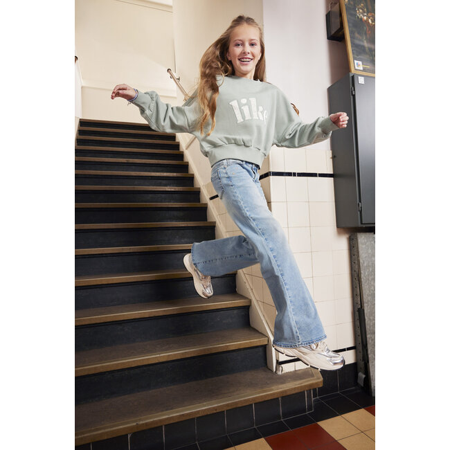 Indian Blue Jeans Winter sweater meisjes - groen - Satijn