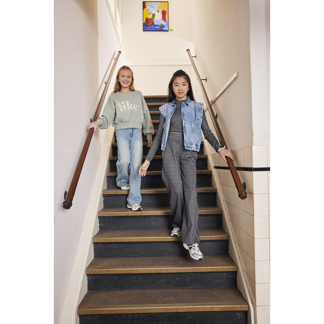 Indian Blue Jeans Winter sweater meisjes - groen - Satijn