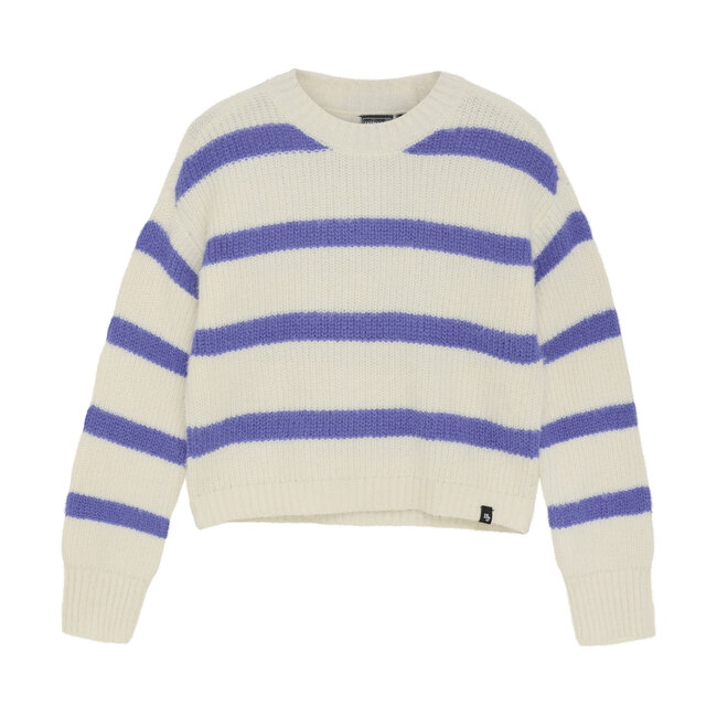 Indian Blue Jeans Winter sweater meisjes - wit - fuzzy/strepen