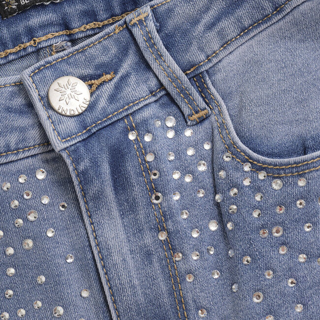 Indian Blue Jeans Winter jeansbroek meisjes - blauw - straight fit/studs
