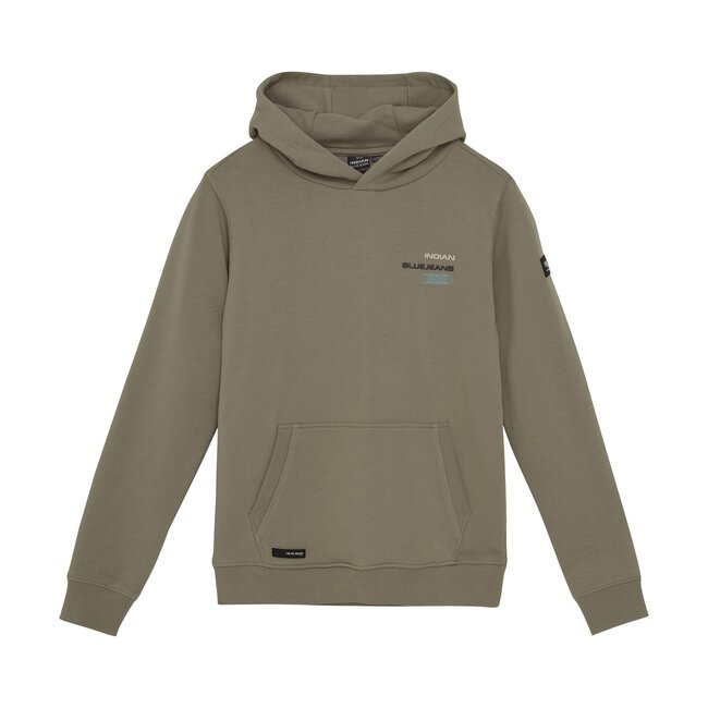 Indian Blue Jeans Winter hoodie jongens - bruin - backprint