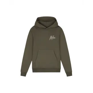 Malelions winter hoodie jongens - groen/beige - signature, gestreept