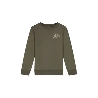 Malelions winter sweater jongens - groen/beige - signature, gestreept