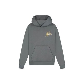Malelions winter hoodie jongens - grijs/oranje - splash